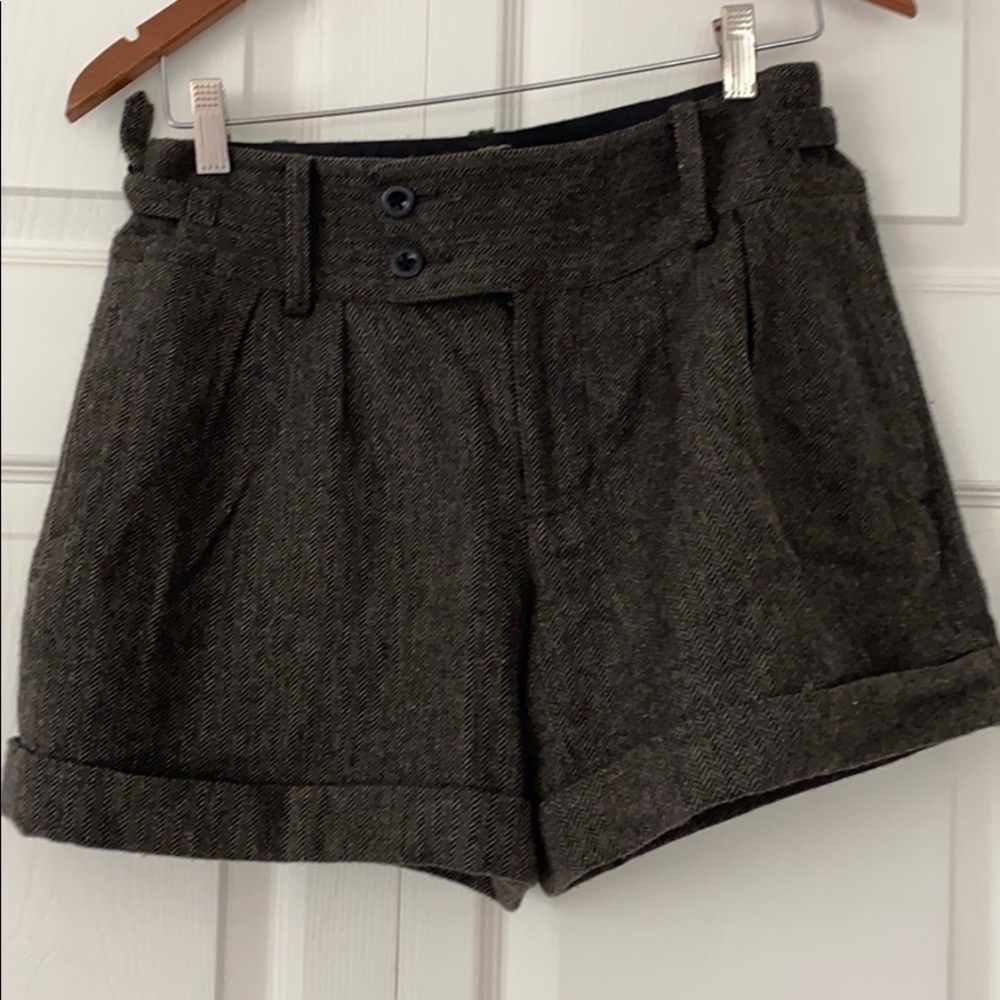 Rugby Ralph Lauren Women's High-Waist Tweed Shorts in Dark Brown
